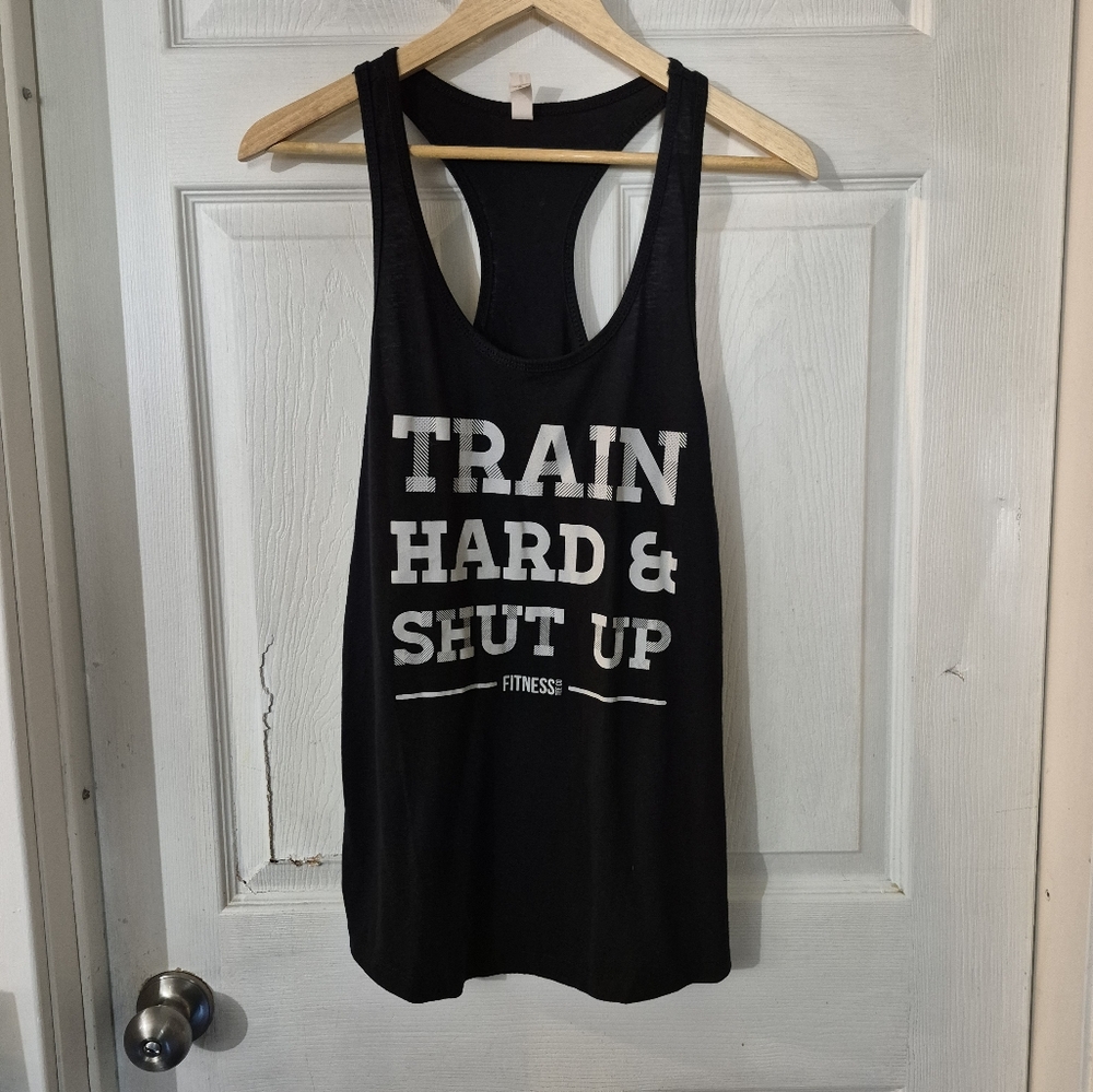 Women's Ideal T Black Graphic Tank Top Sz XL